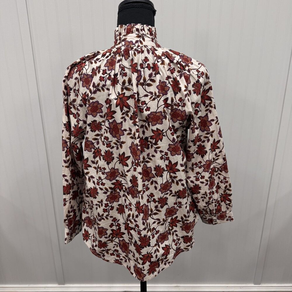 Laroque Original Women's XS Multicolor Floral Autumn Vine Perry Button-Front Top - Picture 3 of 6